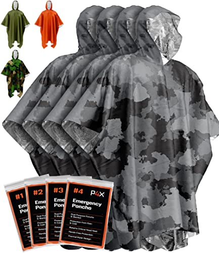 PREPARED4X Poncho d'urgence avec Doublure en Mylar, Poncho... - Sports & Fitness en promo à 23.25€
