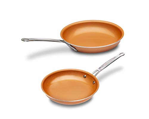 MASTERPAN Copper Tone 8 and 9 inch Ceramic Non Stick Frying... - Réduction -74% à 25.41€