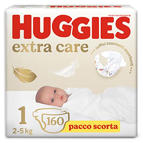 Huggies Extra Care Baby Nappies Size 1 (2-5 kg), Ultra... - Bébé & Puériculture en promo à 31.68€