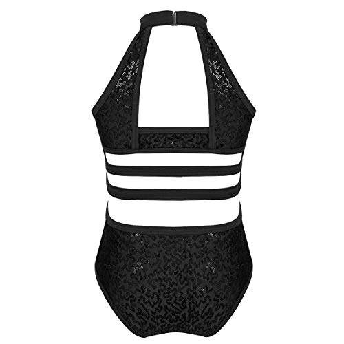 Mufeng Girls Halter Neck Shiny Sequins Strappy Back Ballet... - Sports & Fitness Amazon Royaume-Uni à 2.19€