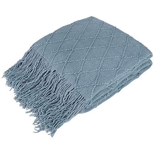 PAVILIA Gestrickte Überwurfdecke mit Fransen, Grauer... - Maison & Cuisine Amazon Allemagne à 15.99€
