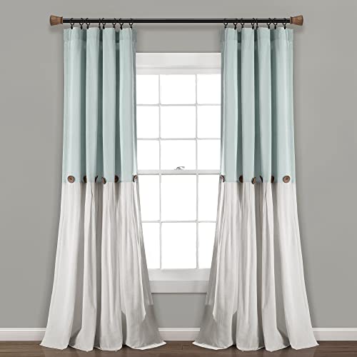 Lush Decor Linen Button Window Curtain Panel, Single, 40" W... - Home & Kitchen Amazon UK à 14.84€
