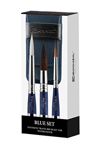 ESCODA Set 3 Pinceles Acuarela - Blue Set Viaje N.6,10,16... - Jardin & Extérieur en promo à 69.11€