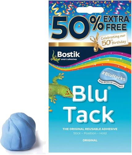 Bostik Blu Tack Blue Re-usable Mastic Putty Handy Size 50%... - Fournitures Bureau Amazon Royaume-Uni à 1.20€