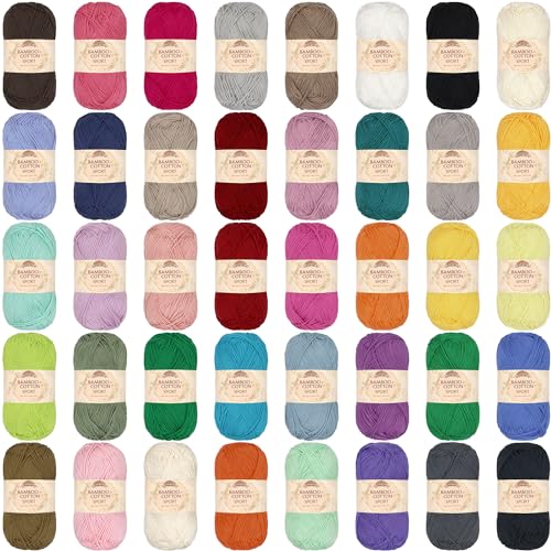 JubileeYarn Lot de 4 écheveaux de fil en coton de bambou 4... en promo à 17,04€ (-59%) sur Amazon FR
