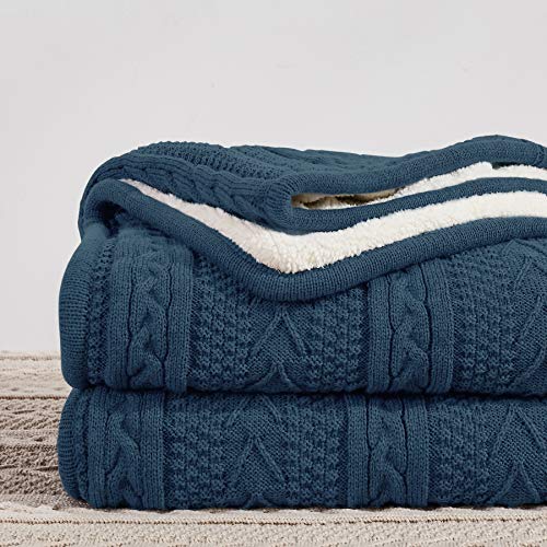 Longhui bedding Acrylic Cable Knit Sherpa Throw Blanket... - Maison & Cuisine Amazon Allemagne à 30.39€