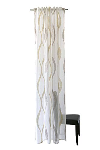 Homing halbtransparenter Vorhang Safran (1Stück) 245 x 140... - Maison & Cuisine en promo à 16.18€