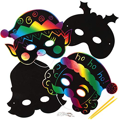 Baker Ross AX561 Weihnachten Kratzkunst Masken Bastelset... - Jouets & Jeux Amazon Allemagne à 3.61€