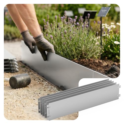 VOUNOT® 20M Galvanised Steel Lawn Edging, Metal Garden... - Garden & Outdoor Amazon UK à 19.99€