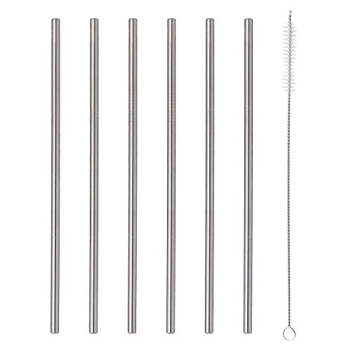 Viners Barware 6 Piece Long Steel Drinking Straws with... - Beauté & Parfums en promo à 3.15€