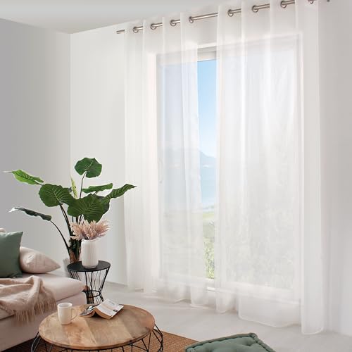 ED ENJOY HOME Voilage Blanc 140x240cm, à Œillets... - Auto & Moto Amazon France à 10.62€