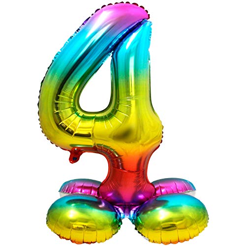 Folat 64294 Folienballon Zahl 4 ca. 81 cm, rainbow mit... - Sports & Fitness en promo à 3.99€