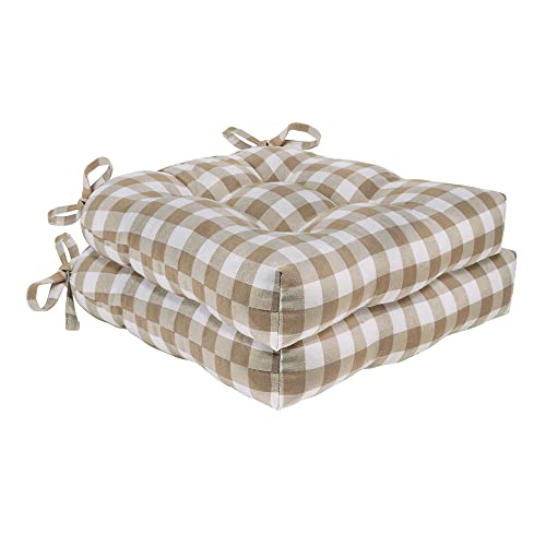 Achim Home Furnishings, Taupe, Set of Two Buffalo Check... - Maison & Cuisine Amazon Allemagne à 10.10€