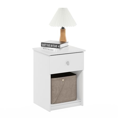 Furinno Tidur Table de Nuit avec 1 Tiroir, Blanc, 45 (W) x... - Maison & Cuisine Amazon France à 49.97€