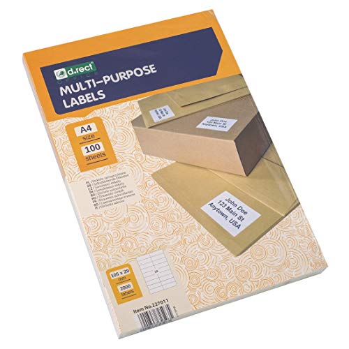 D.RECT Adhesive Labels Universal Labels (105 x 29 mm on DIN... - Maison & Cuisine Amazon Royaume-Uni à 7.01€