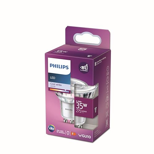 Philips ampoule LED Spot GU10 35W Blanc Froid, Verre - Maison & Cuisine Amazon France à 11.24€