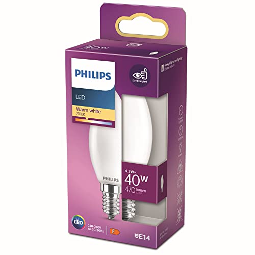 PHILIPS LED Classic 40W Flamme E14 Blanc Chaud Dépolie Non... en promo à 1,98€ (-67%) sur Amazon FR
