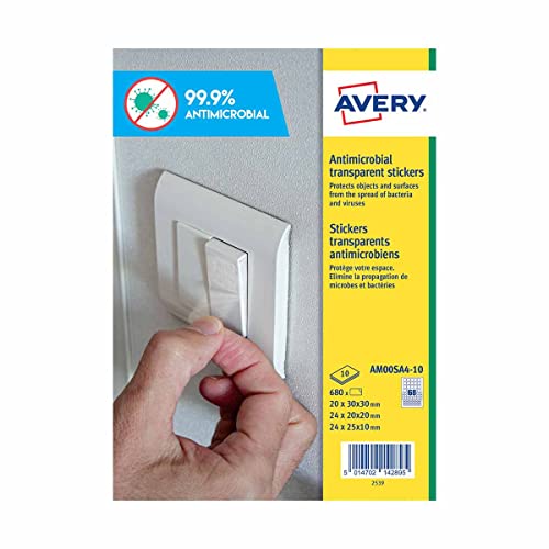 Avery España AM00SA4-10, Adhesivos Antibacterianos... - Deal du jour à 6.09€