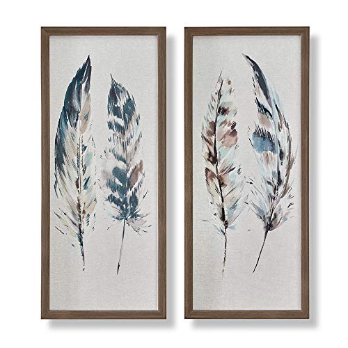 Art For The Home Wall Art Leinwanddruck Painterly Federn... - Maison & Cuisine Amazon Allemagne à 37.12€