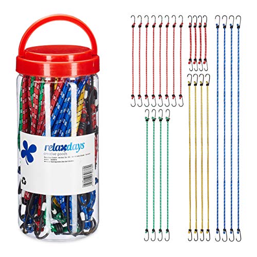 Relaxdays Bungee Cord, Set of 24, Tensioner with Hook... - Home & Kitchen Amazon UK à 19.32€