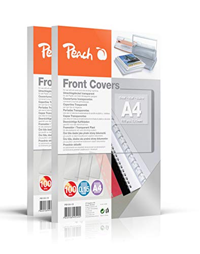 Peach Cubiertas A4 – 0,15 mm – 200 unidades – transparente... - Fournitures Bureau Amazon Espagne à 6.74€