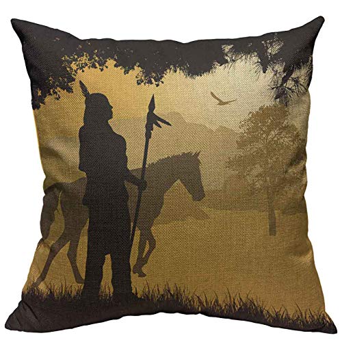 VERSUSWOLF Throw Pillow Covers Red Chief Native American... - Deal du jour à 0.50€