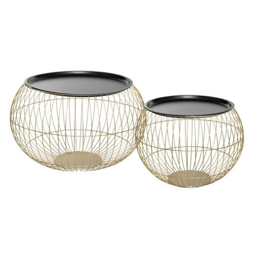 Atmosphera - Tables gigognes Alya - doré et Noir - métal en promo à 120,41€ (-39%) sur Amazon FR
