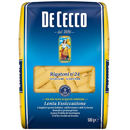 De Cecco Pasta Rigatoni - 24 x 500 g - Épicerie Amazon Espagne à 11.00€