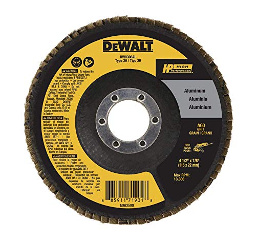 DEWALT DW8308AL 4.5" X 7/8" 60GRIT Aluminum Flap DISC - Bricolage & Outils en promo à 5.02€