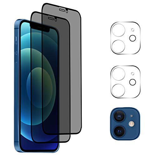 AiMok 2-Piece Tempered Glass Anti-Spy Compatible with...