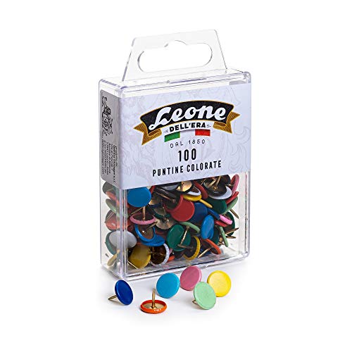 100 chinchetas de colores Leone Dell'Era - Caja colgante... - Bon plan à 1.76€