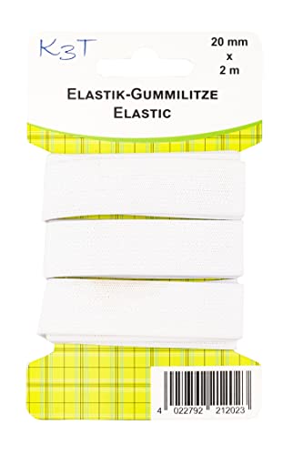 K3T 81202 - Goma elástica (20 mm x 2 m), color blanco - Amazon Spain à 3.19€