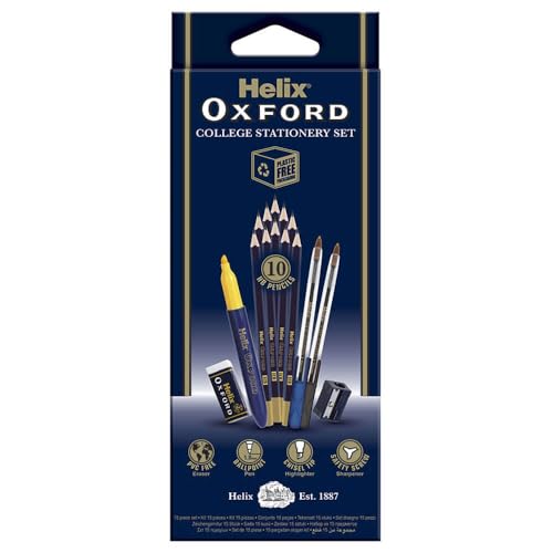 Helix Oxford College Stationery Set (x10 Pencils, x2 Pens... - Amazon Royaume-Uni à 1.00€
