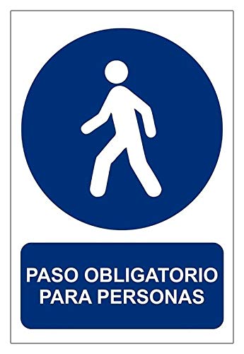 MovilCom® - Señal de obligación PASO OBLIGATORIO PARA... - Fournitures Bureau en promo à 1.99€