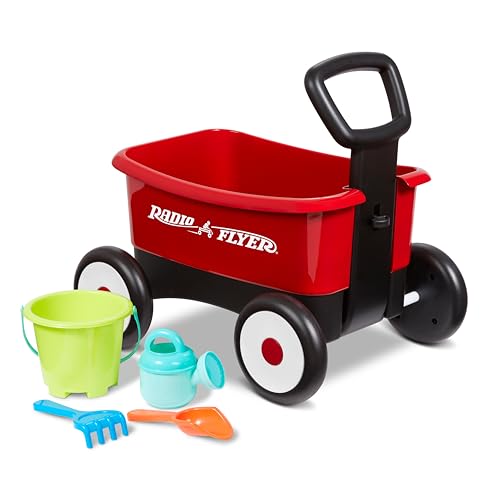 Radio Flyer Push & Pull Walker Wagon with Garden Tools... - Jouets & Jeux Amazon Italie à 32.49€