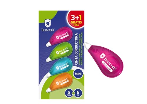 Bismark - Cinta correctora mini neón 5 mm x 6 m - Fournitures Bureau Amazon Espagne à 1.90€