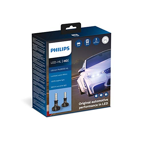 Philips Ultinon Pro9000 LED Car Headlight Bulb (H3), set of... - Maison & Cuisine en promo à 18.80€