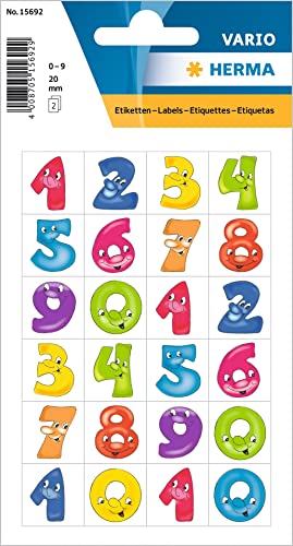 HERMA Numeri adesivi per bambini da 0 a 9, carta (20 x 20... - Jouets & Jeux en promo à 3.52€