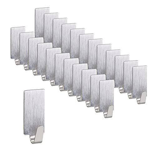 Relaxdays 24x Adhesive Towel Hooks, Stainless Steel, Matt... - Maison & Cuisine Amazon Royaume-Uni à 17.72€