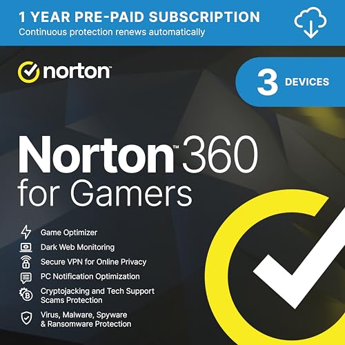 Norton 360 for Gamers 2026, Antivirus software 3 Devices... - High-Tech & Électronique en promo à 11.39€