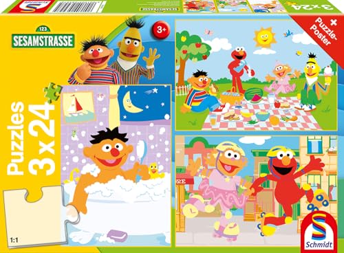 Schmidt Spiele 56457 Sesame Street Lot de 3 Puzzles de 24... - Jouets & Jeux Amazon France à 10.58€