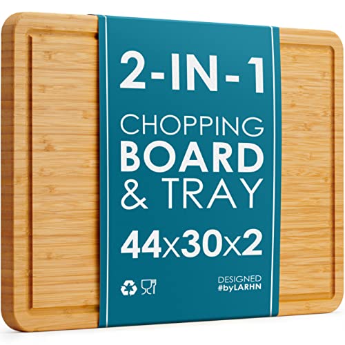 Premium Organic 2-in-1 Extra-Large Wooden Chopping Board &... - Maison & Cuisine Amazon Royaume-Uni à 11.95€