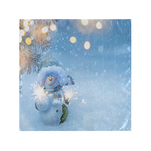 Mnsruu Merry Christmas Snowman Night Winter Polyester Tuch... - Maison & Cuisine en promo à 1.61€