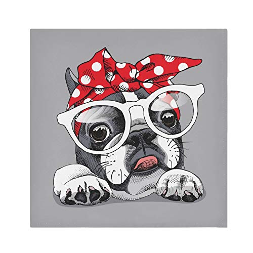 Mnsruu Servietten mit französischer Bulldogge und... - Maison & Cuisine en promo à 1.61€