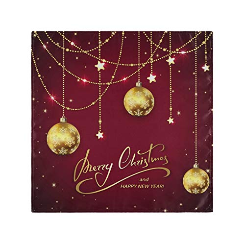 Mnsruu Goldene Weihnachtsball-Servietten aus Polyester mit... - Maison & Cuisine Amazon Allemagne à 1.61€