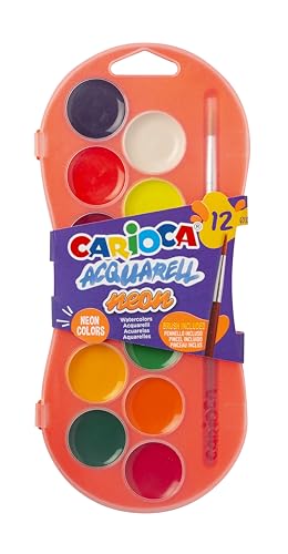 Carioca Neon-Aquarellfarben, Set mit 12 Neonfarben, leicht... - Maison & Cuisine Amazon Allemagne à 4.25€