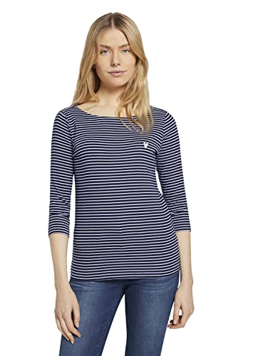 TOM TAILOR Le signore Maniche lunghe a righe 1024035, 26033... - Mode & Vêtements Amazon Italie à 10.14€