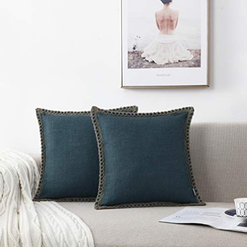 NordECO HOME Pack of 2 Linen Navy Blue Cushion Covers 45x45... - Home & Kitchen Amazon UK à 11.98€