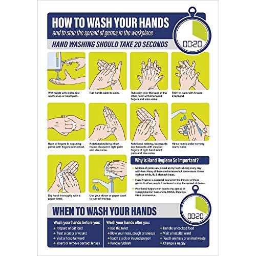 Nisbets FJ978 Panneau autocollant How to Wash Your Hands... - Fournitures Bureau Amazon France à 10.79€