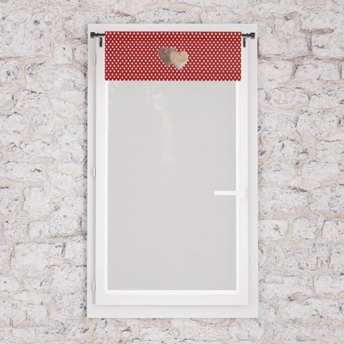 Soleil d'ocre LOVE Visillo para ventana algodón puro, Rojo... - Bricolage & Outils en promo à 6.99€